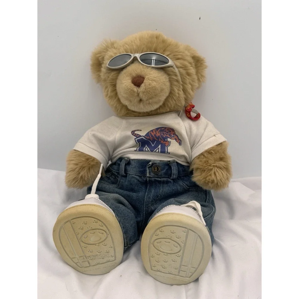Build-A-Bear‎ Workshop Jeans and T-Shirt Bear w/ Glasses Memphis Tigers